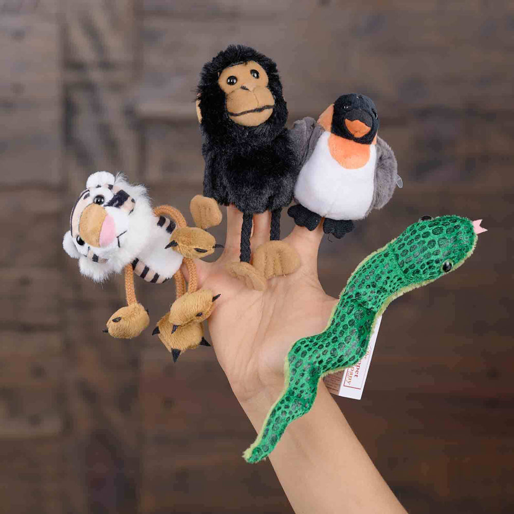 2PK The Puppet Company Tiger Finger Puppets 13cm Toy 12m+