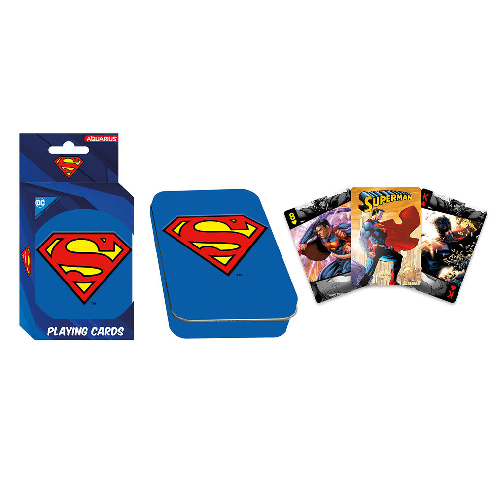 Aquarius DC Comics Superman Playing Cards In A Tin 10x10cm 14y+