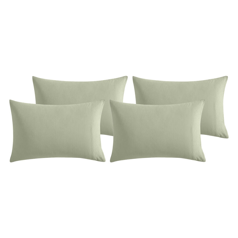 8pc Ardor Boudoir Waterproof Microfibre Pillowcases Green 48x74cm