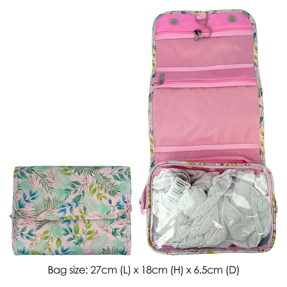 Frankie & Me Women's Zip Cosmetics Hanging Toiletry Bag Large 27x18cm Floral