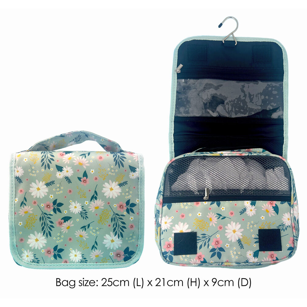 Frankie & Me Women's Zip Cosmetics Hanging Toiletry Bag Medium 25x21cm Floral