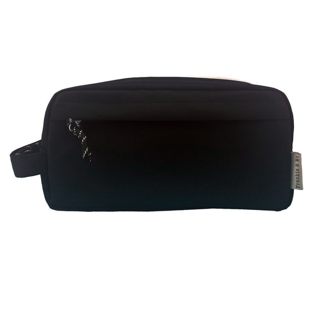 2PK Frankie & Me Women's Rectangular Zip Makeup Cosmetics Toiletry Bag 25x13cm Black