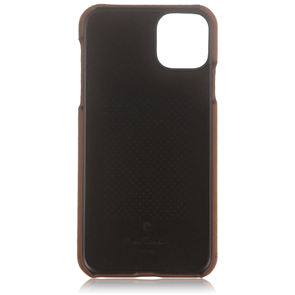 Pierre Cardin Leather Case for iPhone 11 Pro - Dark Brown