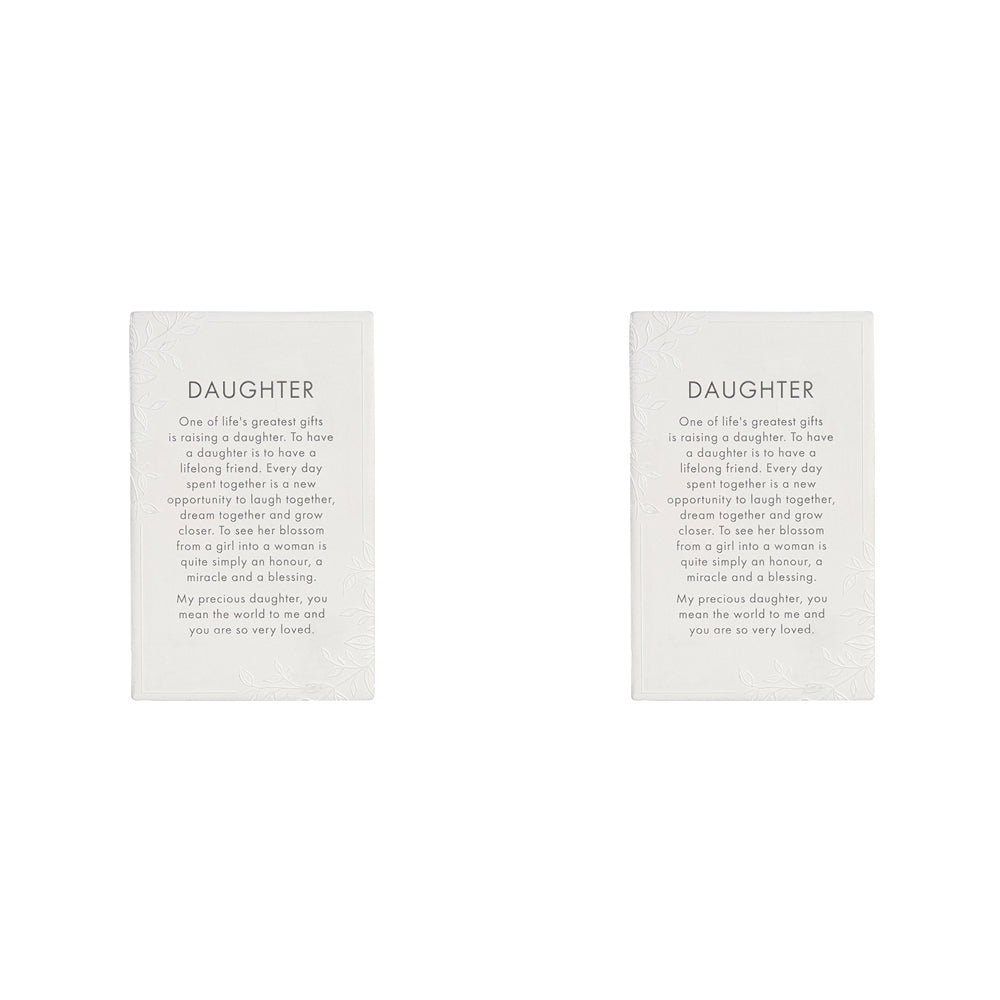 2PK Splosh Precious Quote Daughter Ceramic Standing/Hanging Decor White 16cm