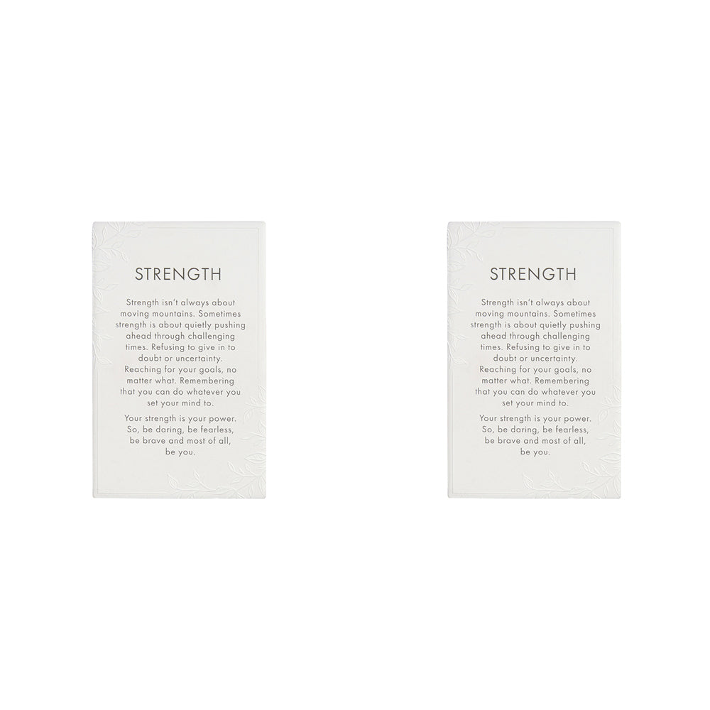 2PK Splosh Precious Quote Strength Ceramic Standing/Hanging Decor White 16cm