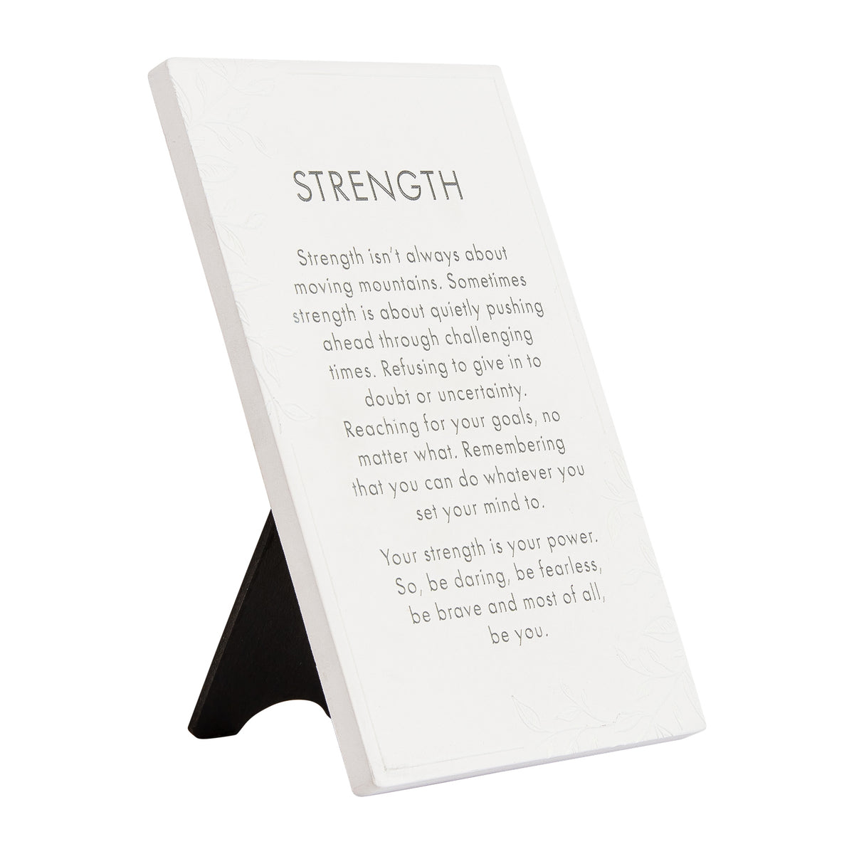 2PK Splosh Precious Quote Strength Ceramic Standing/Hanging Decor White 16cm