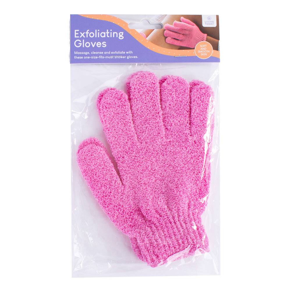 6PK Living Today Exfoliating Shower Body Cleaning Gloves Assorted