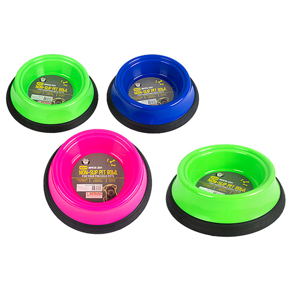 2PK Dudley's World Of Pets Mediumium Non-Slip Pet Bowl Assorted