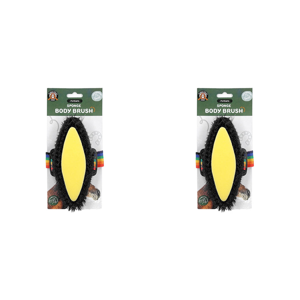 2PK Dudley's World Of Pets Horse Body Brush With Sponge Assorted