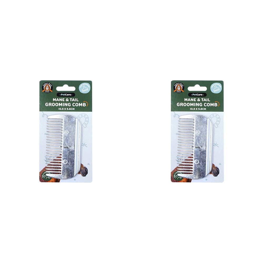 2PK Dudley's World Of Pets Horse Care Mane & Tail Metal Grooming Comb