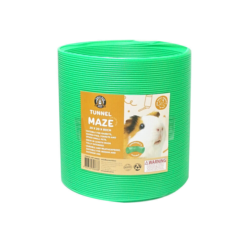 2PK Dudley's World Of Pets 20cm Small Animal Fun Tunnel Green