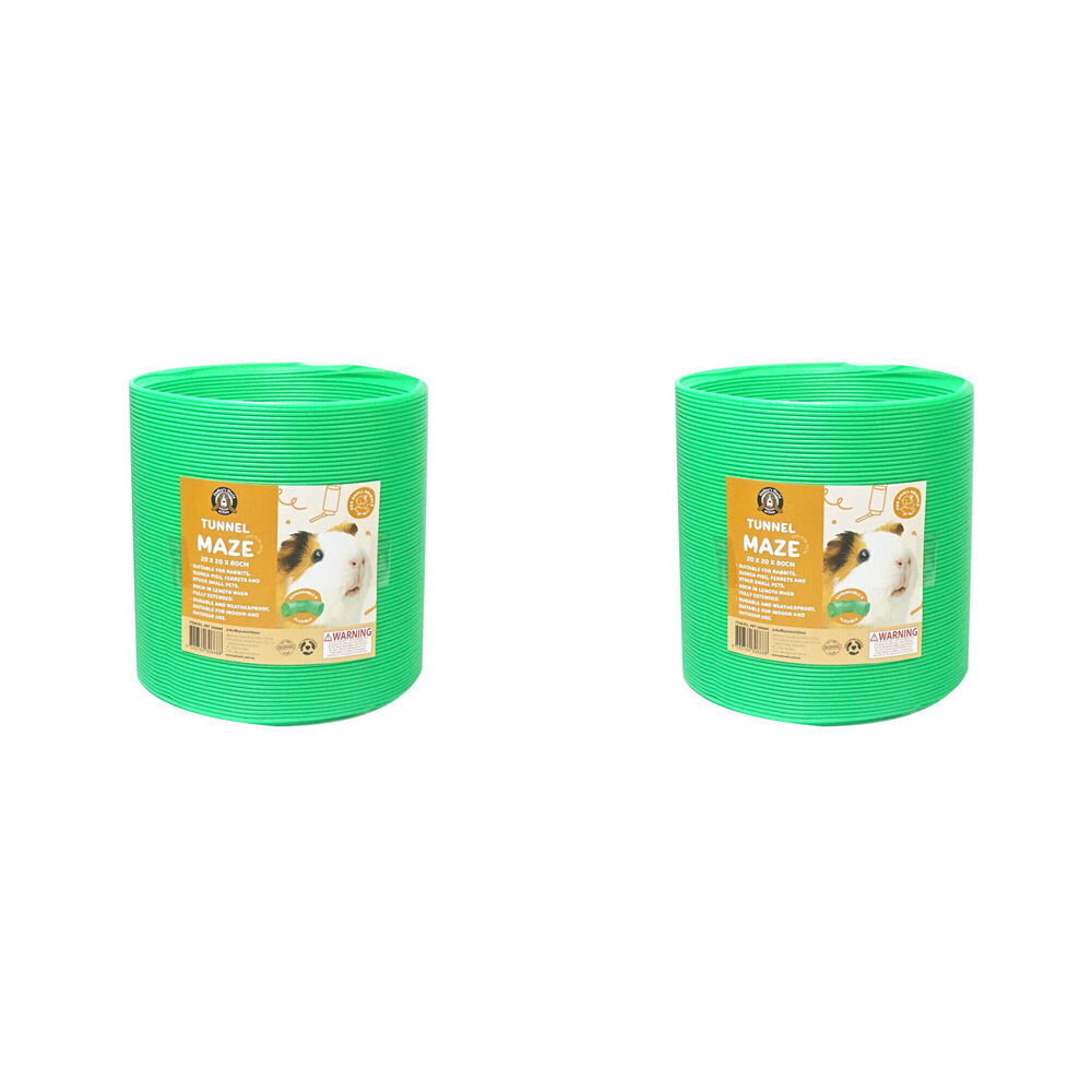 2PK Dudley's World Of Pets 20cm Small Animal Fun Tunnel Green