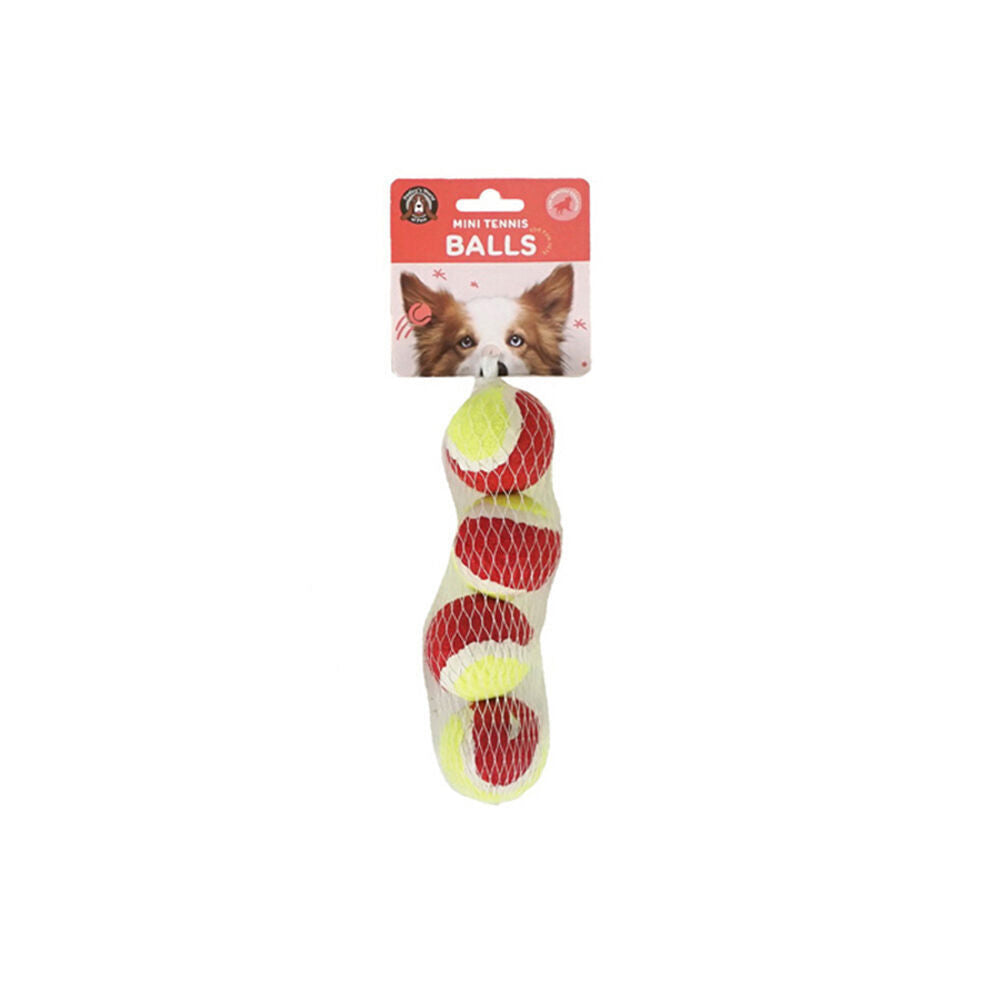 6x 4pc Dudley's World of Pets Mini Rubber Balls Dog Toy 4.2cm - Assorted