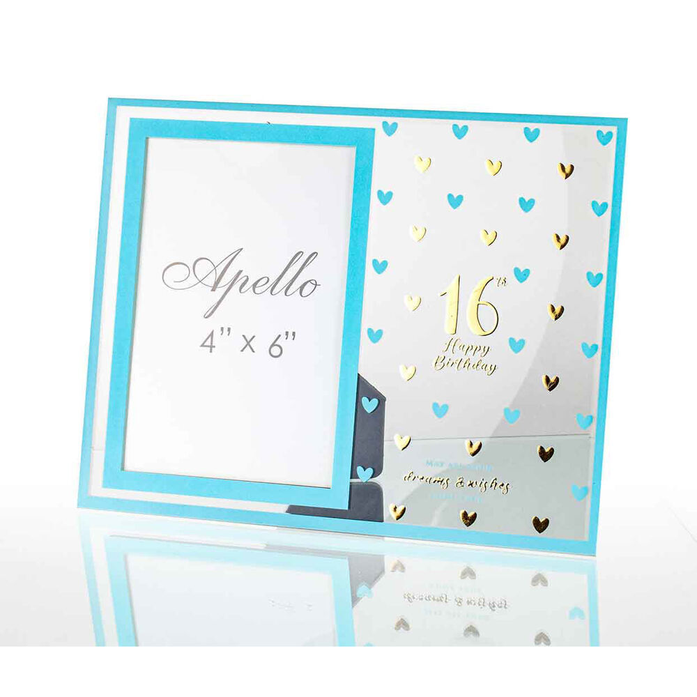 2PK LMD 16th Birthday Sweet Hearts 6x4'' Glass Photo Frame