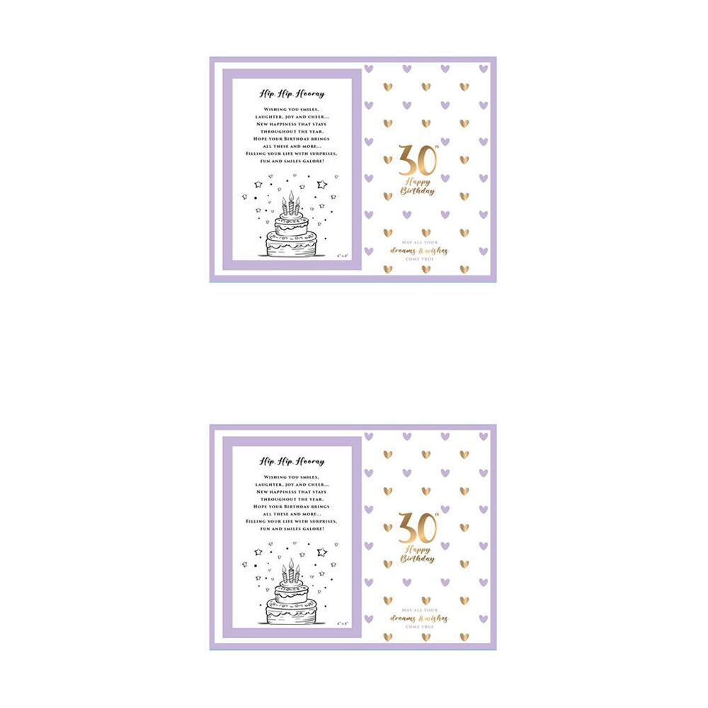 2PK LMD Glass 30th Sweet Hearts Glass Photo Frame Decor 18x19cm