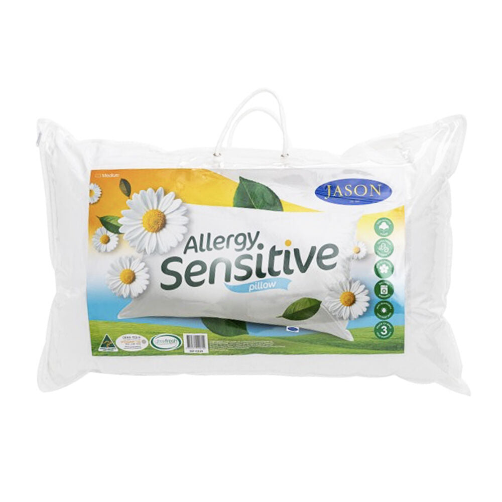 4PK Jason Medium Allergy Sensitive Washable Pillow - White