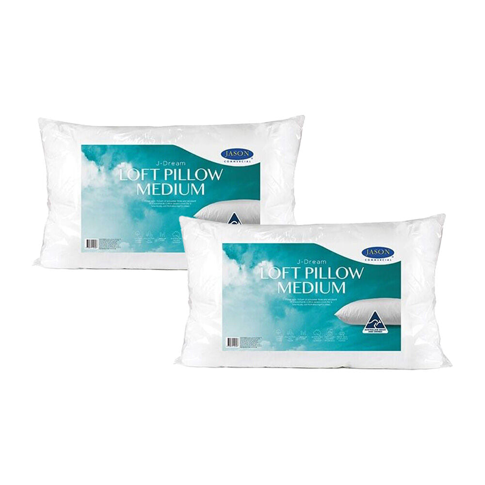 2PK Jason Commercial J-Dream Loft Pillow Medium Standard 48x73cm - White