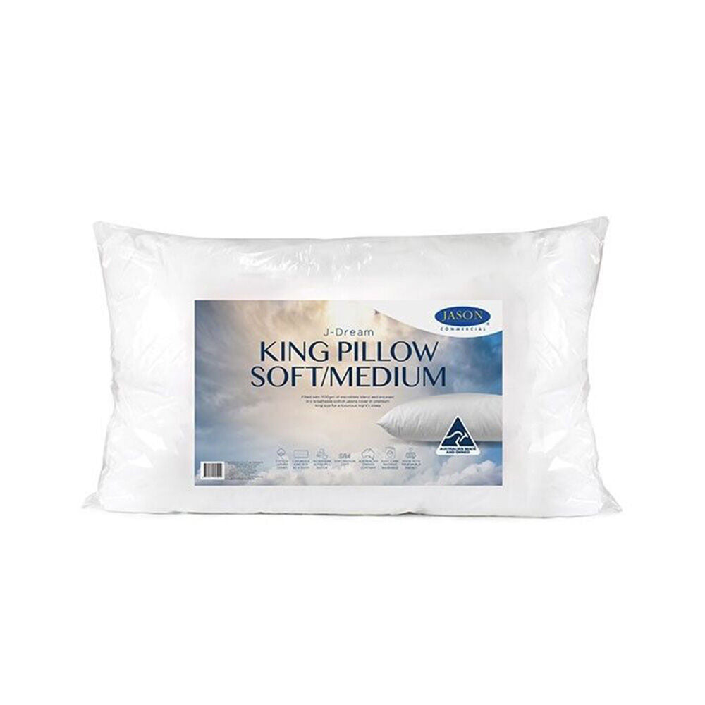 2PK Jason Commercial King J-Dream Microblend Soft/Medium Pillow 50x90cm