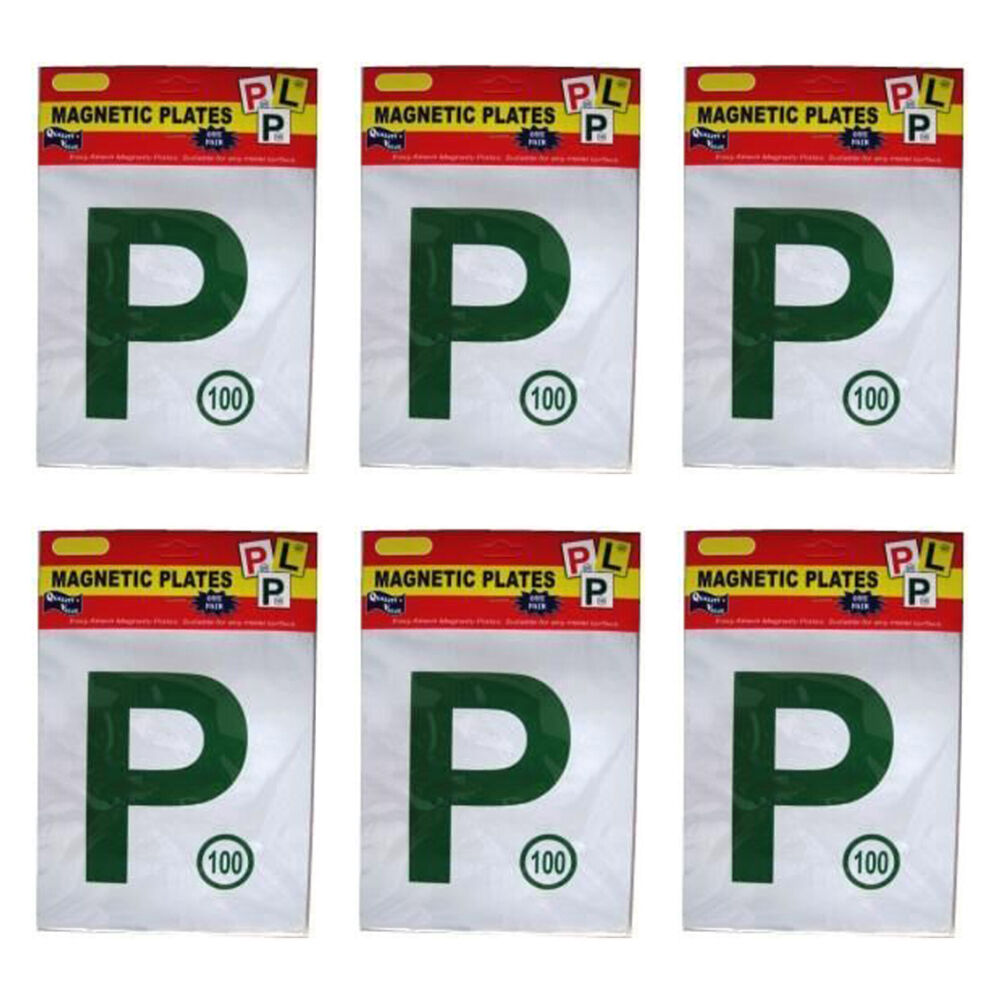 6PK Magnetic Car License Plate Letter P2 Vehicle Accessory Weather-Resist Green