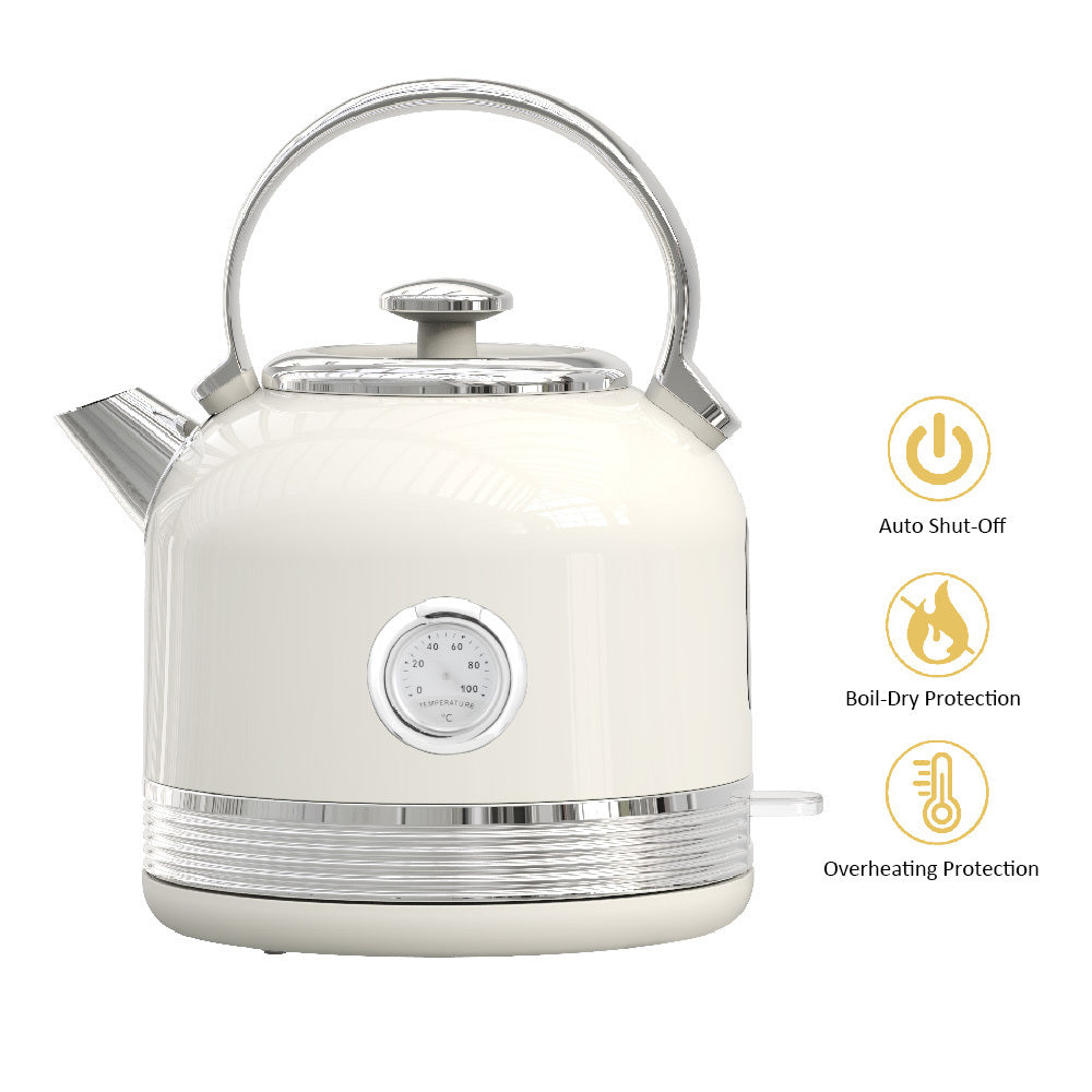 Philex 240V Cordless Stainless Steel Electric Kettle - Warm Off-White/Cream