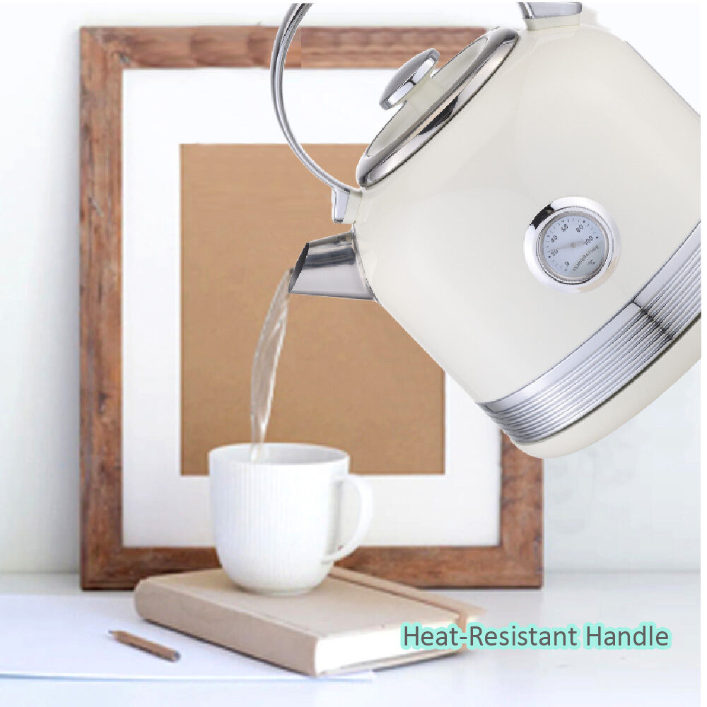 Philex 240V Cordless Stainless Steel Electric Kettle - Warm Off-White/Cream