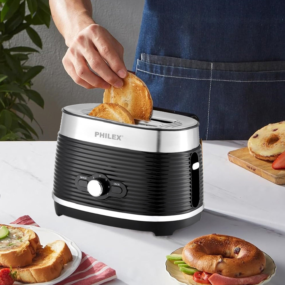 Philex 2-Slice Retro Electric Bread Toaster 815W - Black