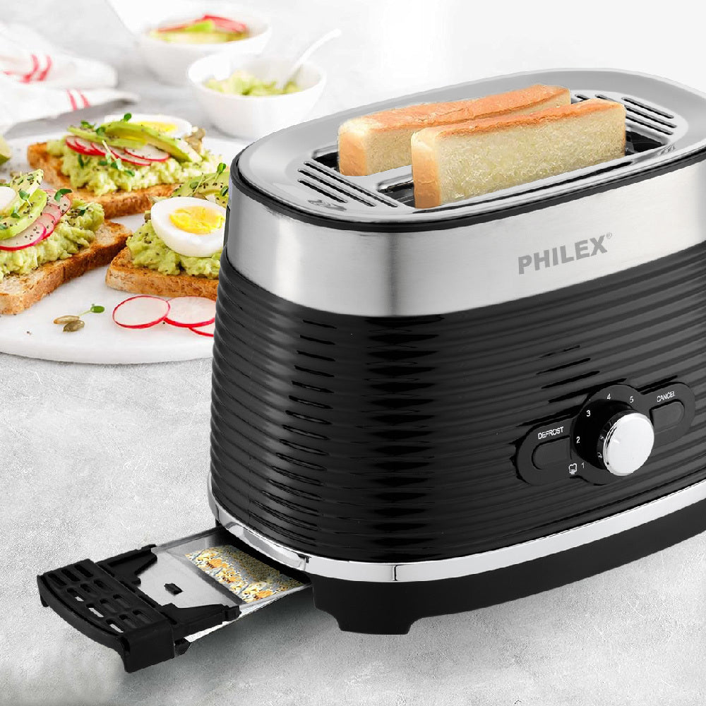 Philex 2-Slice Retro Electric Bread Toaster 815W - Black