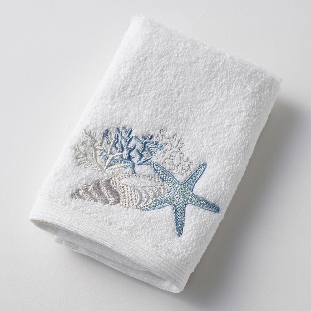2x Pilbeam Living Seaside 32x32cm Cotton Face Washer - White