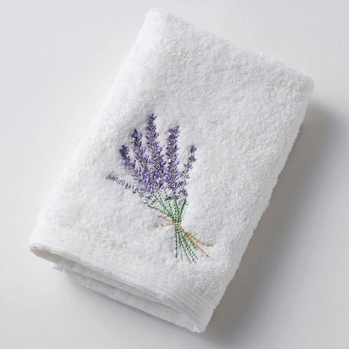 2x Pilbeam Living Lavender Bouquet 32x32cm Cotton Face Washer - White