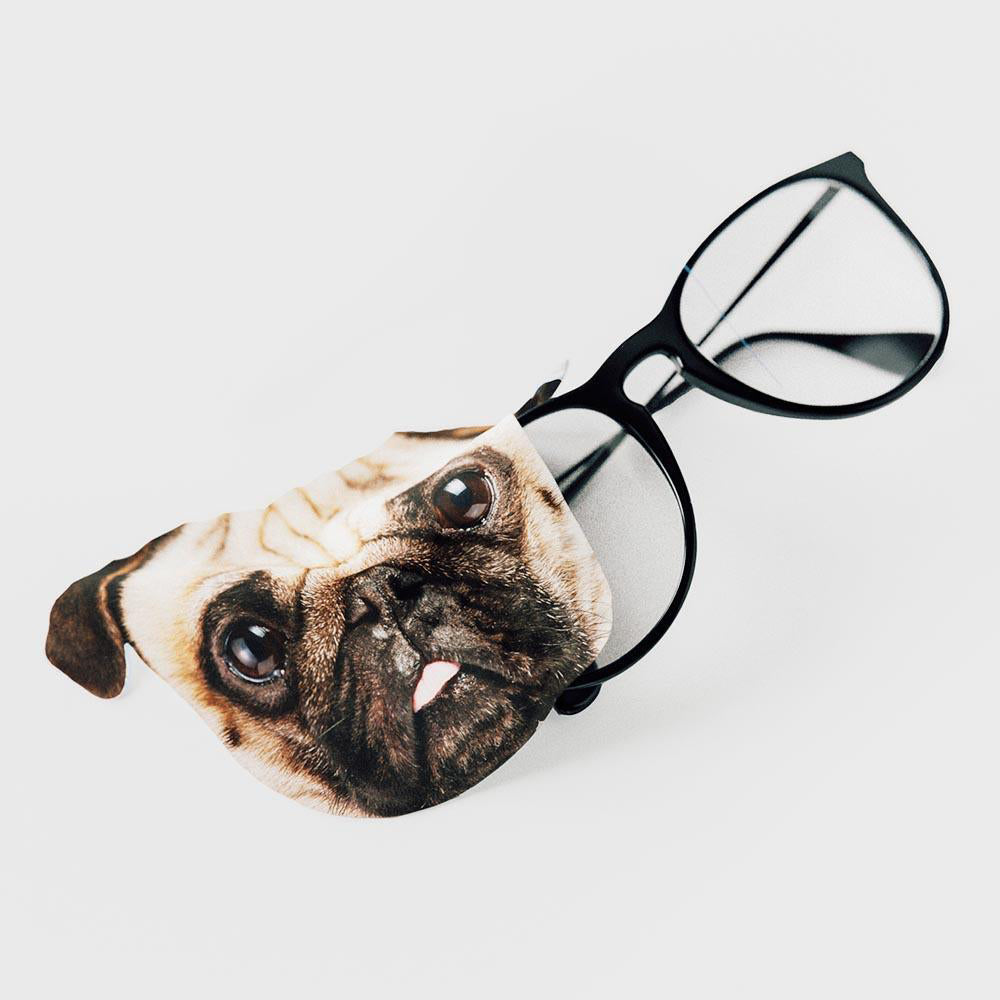 3PK Pikkii Fun Pug Micofiber Cloth Glasses Cleaning 16x12cm