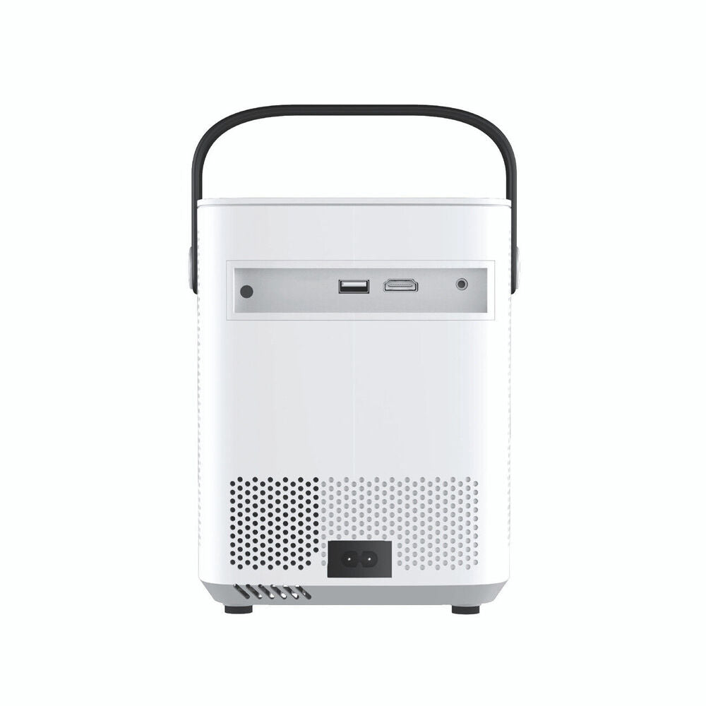 Laser Cube 1080p Android LED Projector w/ 120in Screen WiFi Support White