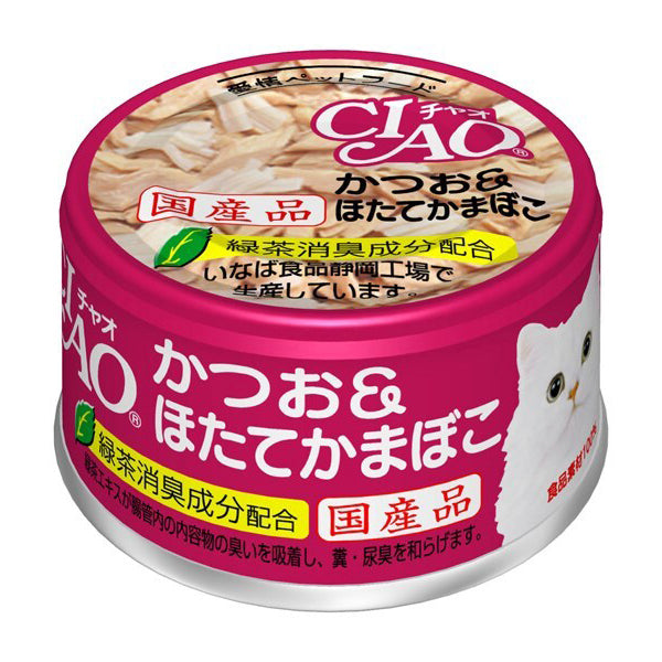 24PK Ciao Bonito & Scallop Kamaboko Flavour Can Cat/Kitten Pet Food