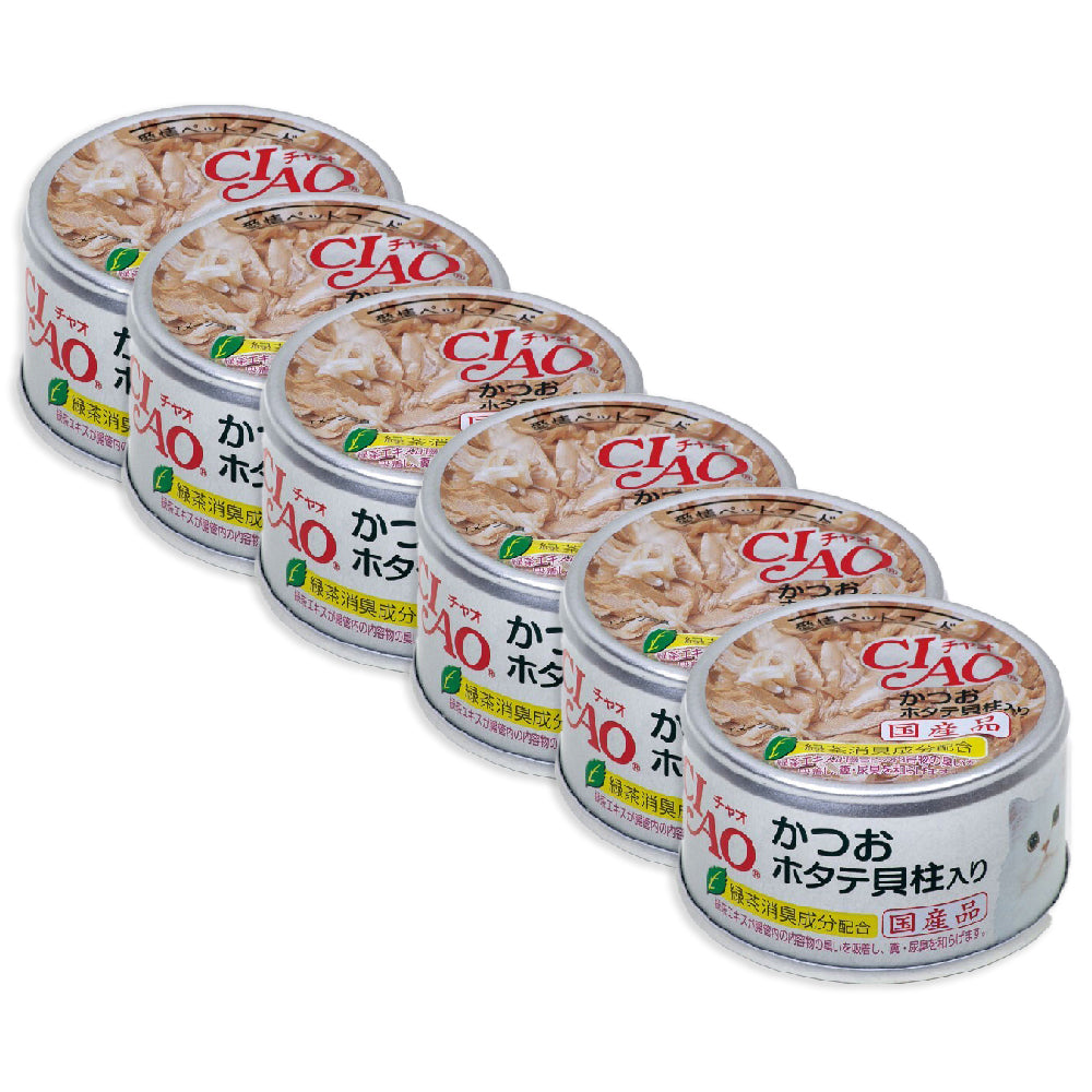 24PK Ciao Bonito Scallop Flavour Can Cat/Kitten Pet Food Pack