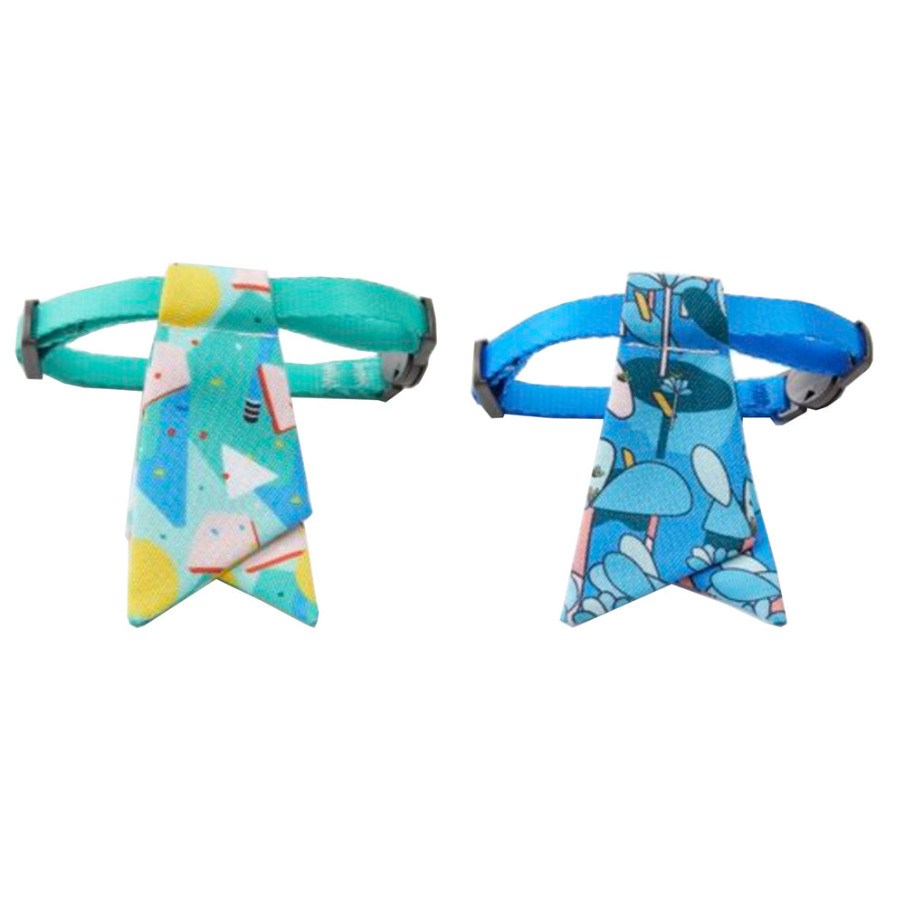 2PK Petkit Pet Necktie Collar - Green Wood & Fantasy Forest Set