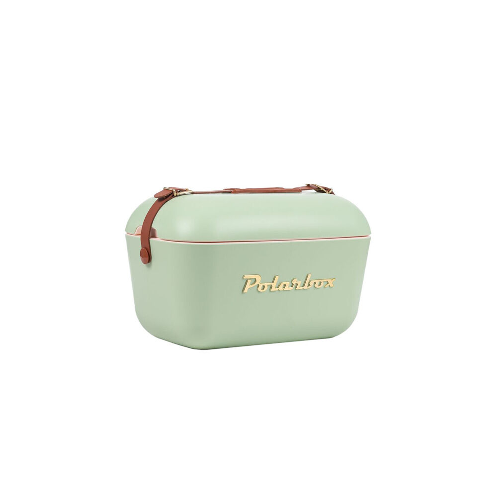 Polarbox Gold 20L Cooler Box w/ Adjustable Leather Strap - Sage
