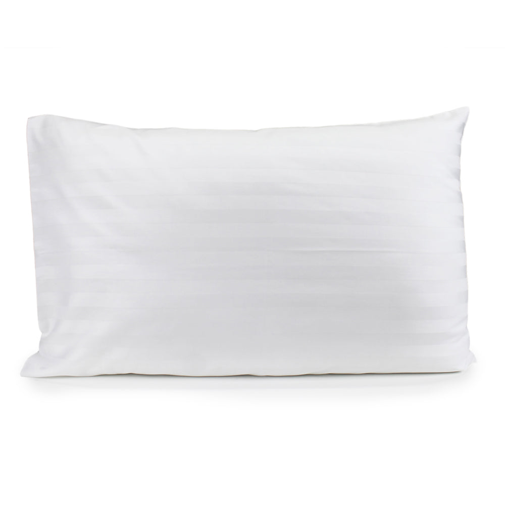 2PK Jason Commercial Satin Stripe Pillow Case 48x73cm White