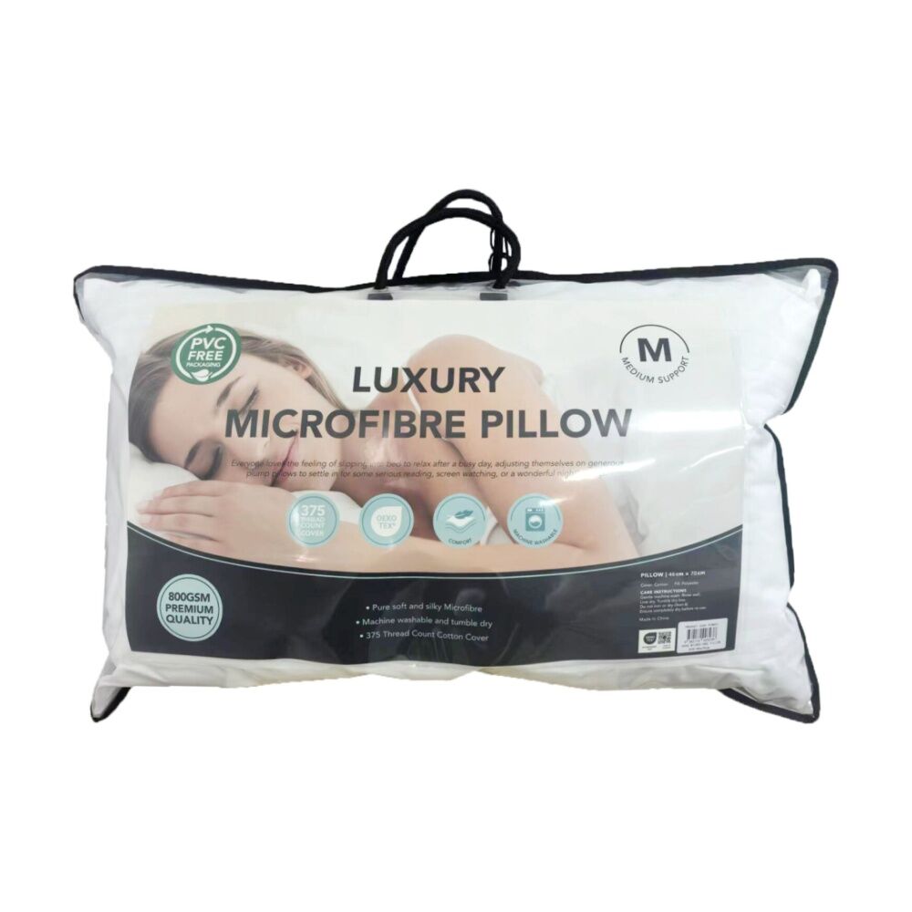 Grosvenor House 375TC Luxury Microfibre Pillow Soft Long-Lasting 800g