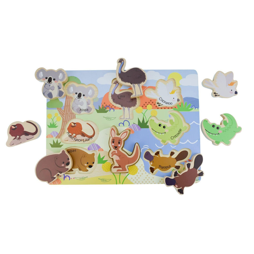 Koala Dream Aussie Animals & Fantasy Chunky Wooden Puzzle Set For 12 Months+