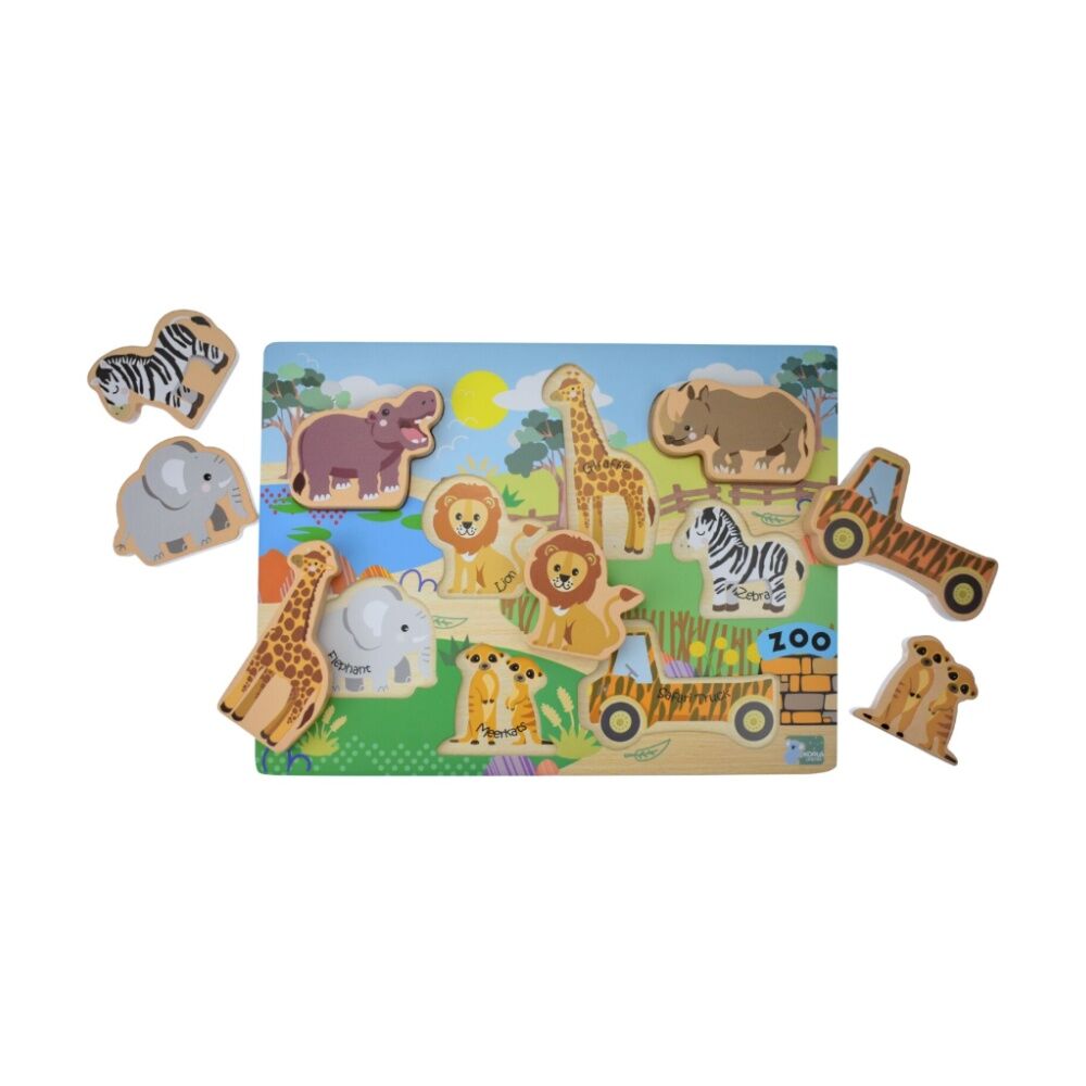 Koala Dream Wooden Chunky Kids Toy Eductaional Puzzle Set Zoo Animals/Dinosaurs