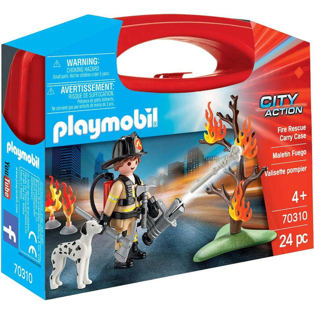 Playmobil Fire Rescue Carry Case Kids/Childrens Toy Playset 4+