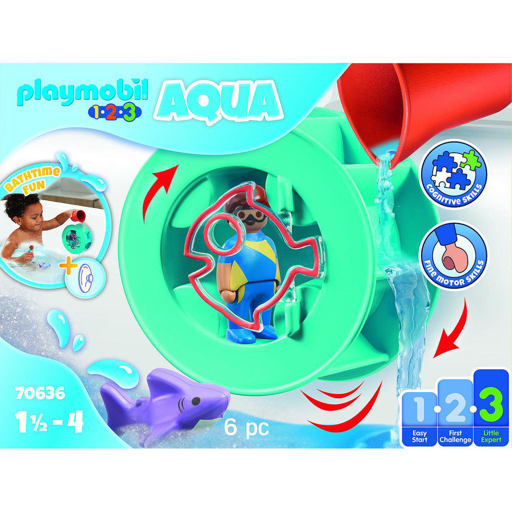 Playmobil Water Wheel with Baby Shark Kids/Childrens Toy Playset 18m+