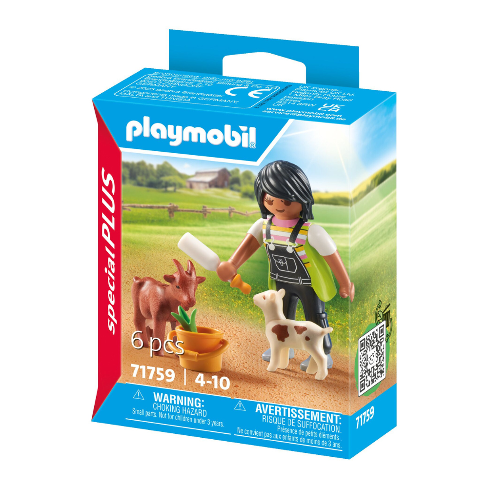 2x 6pc Playmobil 21x15cm Woman w/ Goats Kids Action Figure Toy 4y+