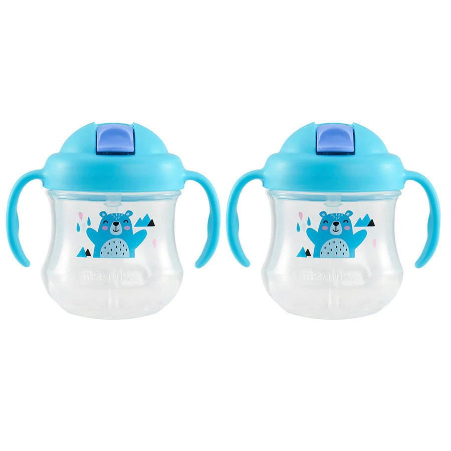 2PK Pigeon 200ml Magmag Straw Cup Blue Baby/Toddler 8m+