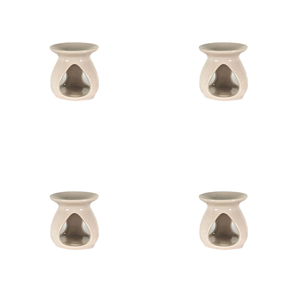 4PK Jemark 10.5cm Oil Burner Gloss Finish Assorted Grey/Black/White