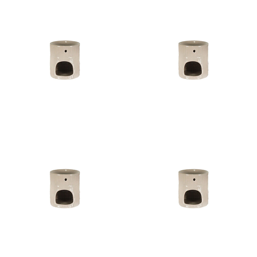 4PK Jemark 10cm Oil Burner - Ribbed Assorted Grey/Black/White