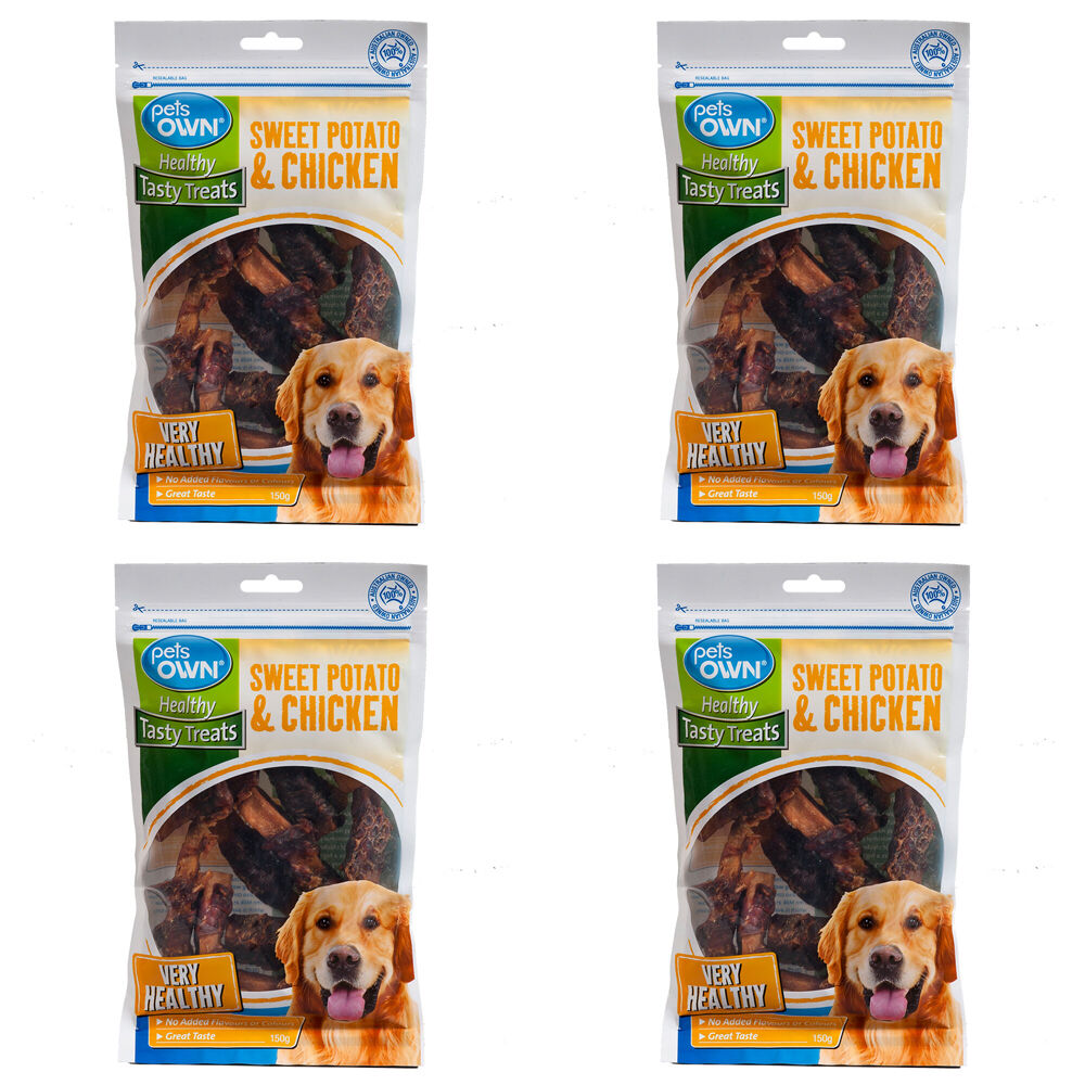 4PK Pets Own Sweet Potato & Chicken Healthy Tasty Dog Treats 150g
