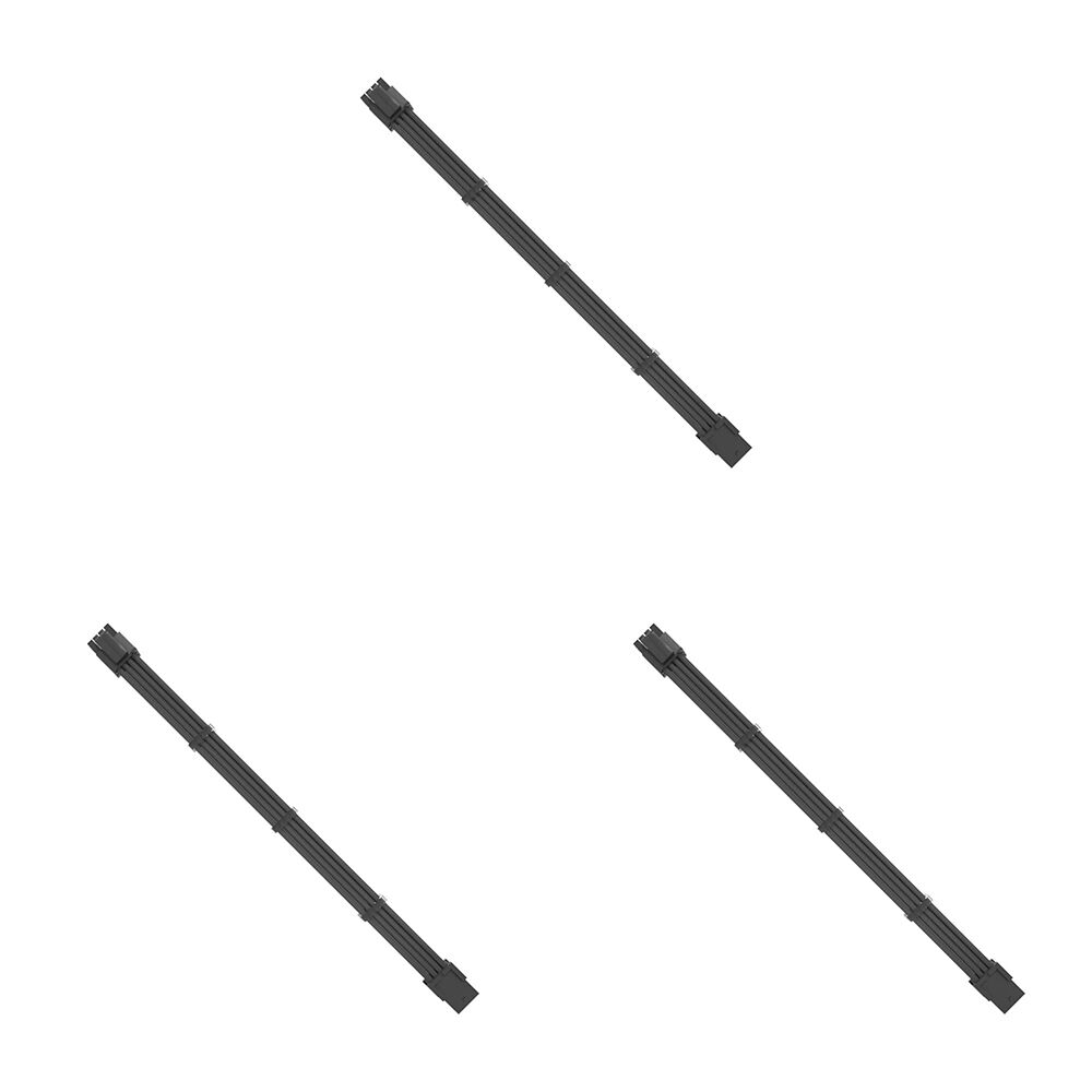3PK Cruxtec PP-8P44-30BK CPU 8Pin Female to 4+4Pin Male Cable 30cm Black