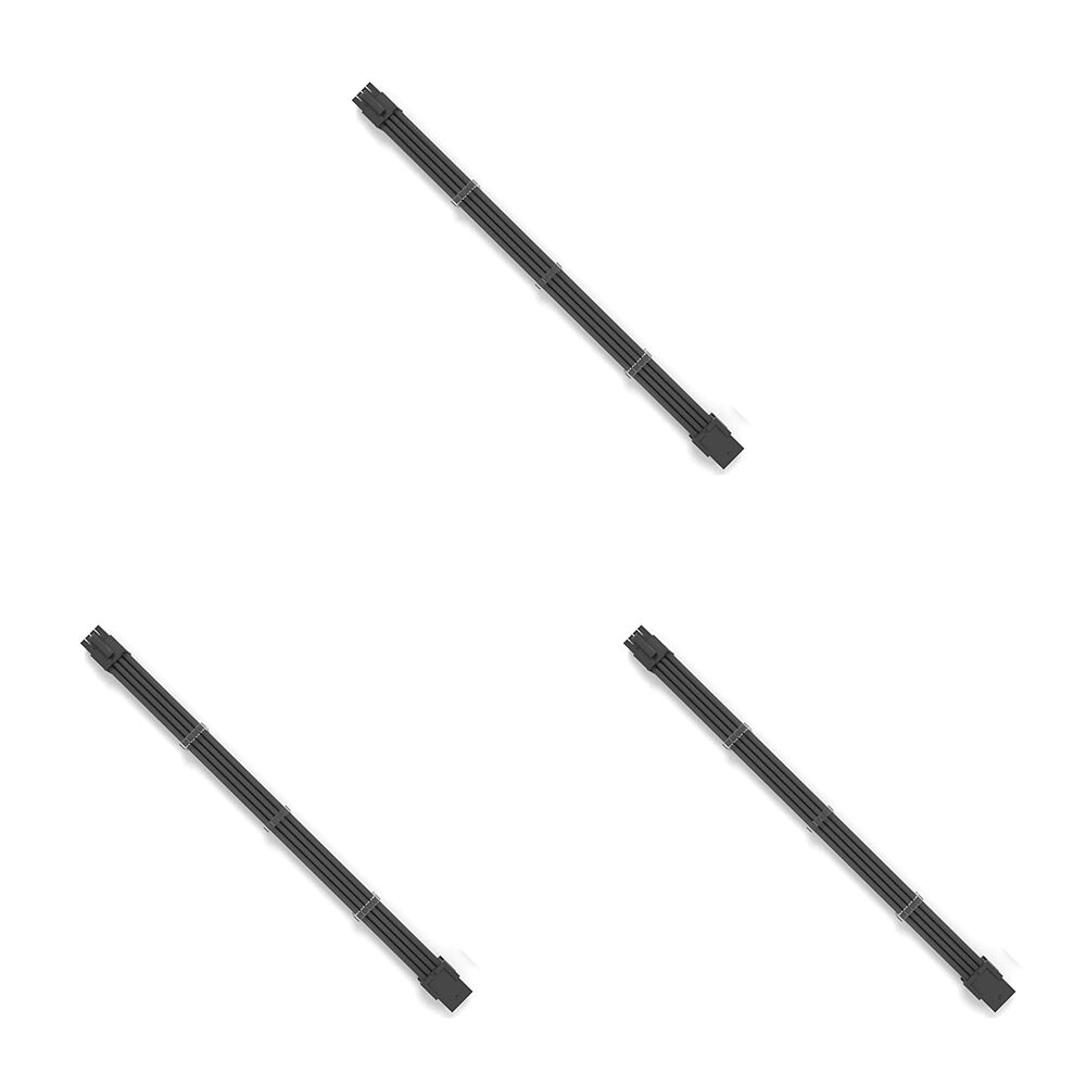 3PK Cruxtec PP-8P62-35BK PCI-E 8Pin Female to 6+2Pin Male Cable 35cm Black