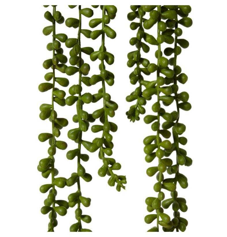 E Style 56cm Artificial String of Pearls Hanging Potted Plant - Green