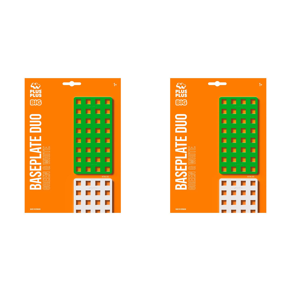 2PK 2pc Plus Plus Big 18x26cm 3D Puzzle Baseplates 5y+ White/Green